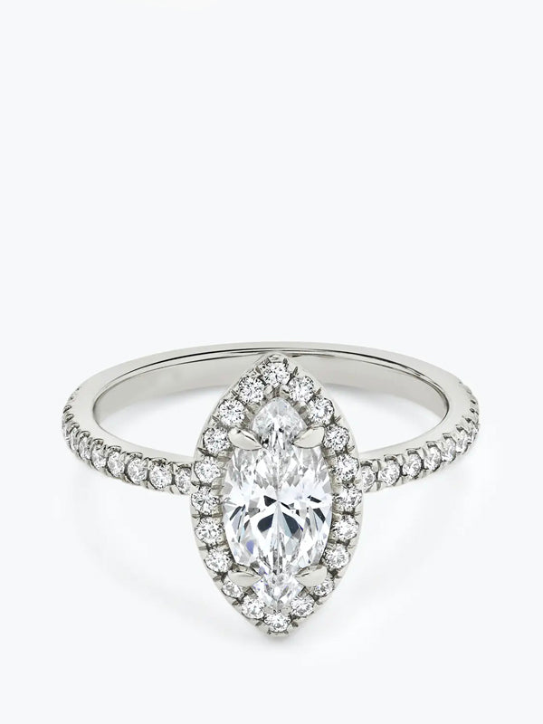 1ct E colour VS1 clarity Marquise Cut Halo