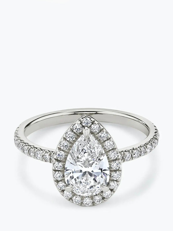 1ct D colour SI1 clarity Pear Cut Halo