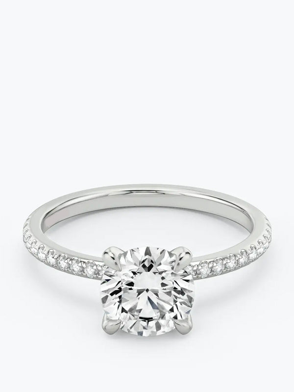 1.5ct D colour VS2 clarity Round w/ Pave Shoulders