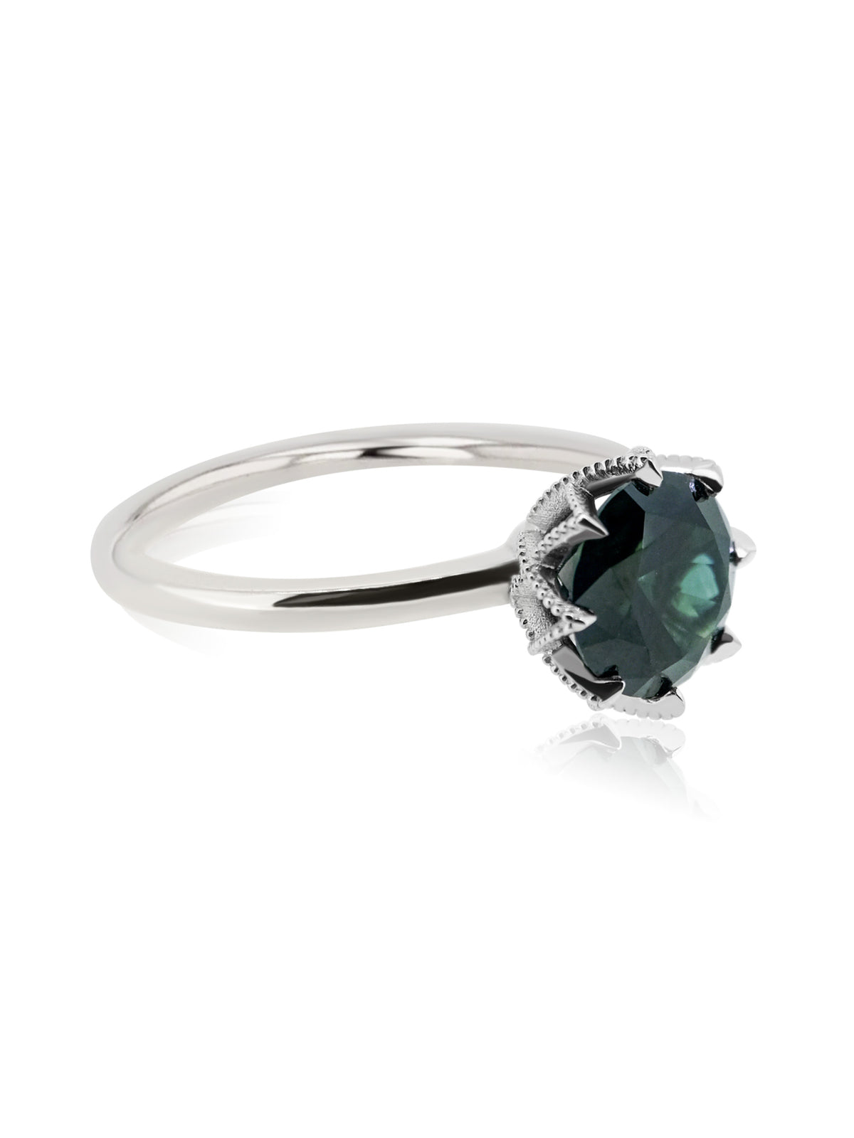 Dark Sapphire Lotus Ring