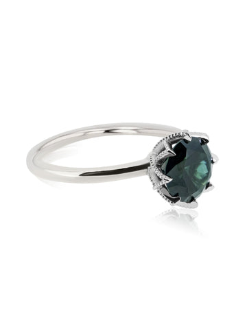 Green Sapphire Lotus Ring