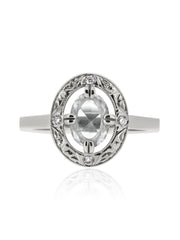 Rose Cut Sapphire Halo Ring