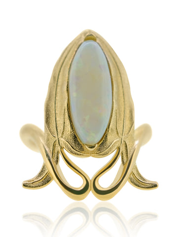 Dark Sapphire Lotus Ring