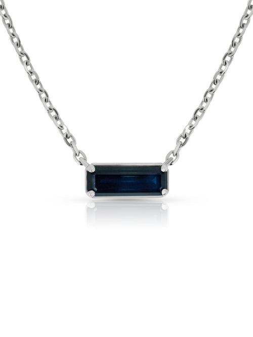 1.2ct Baguette Sapphire Necklace