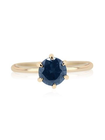 Rose Cut Sapphire Halo Ring