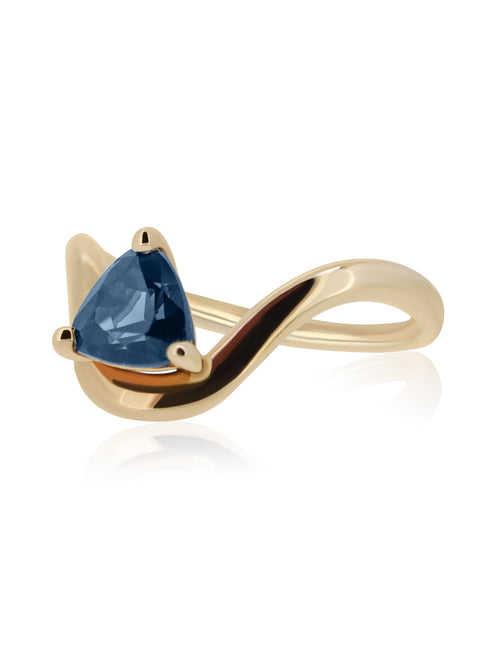 1.22ct Trilliant Blue Sapphire Ring