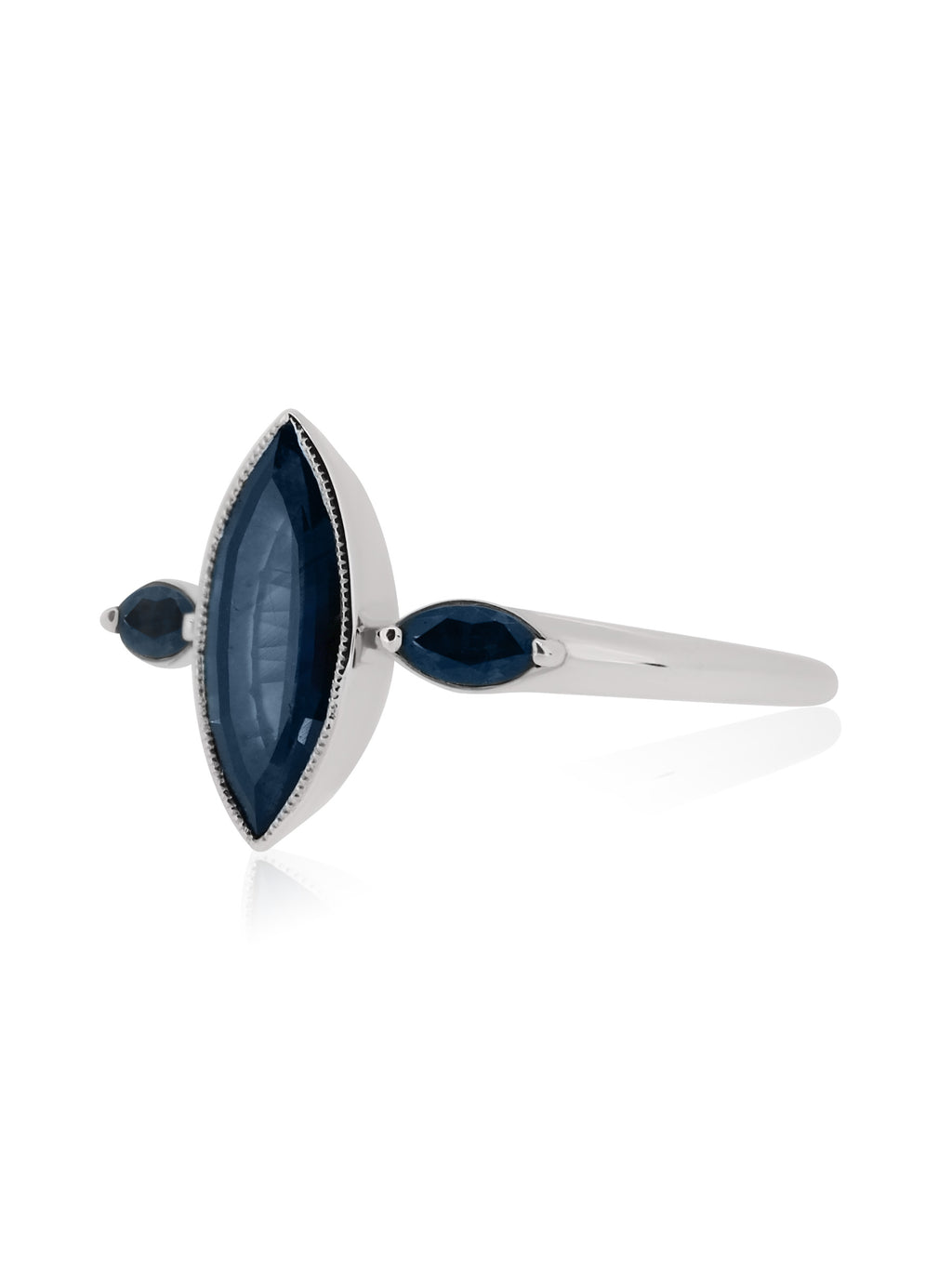 Three Stone Sapphire Marquise
