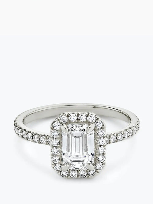1ct D colour SI1 clarity Emerald Cut Halo