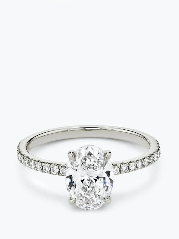 1.5ct G colour SI1 clarity Oval w/ Pave Shoulders