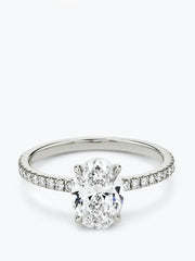 1ct D colour VS2 clarity Oval w/ Pave Shoulders