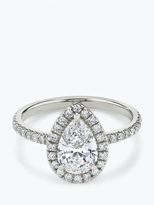 1ct D colour SI1 clarity Pear Cut Halo