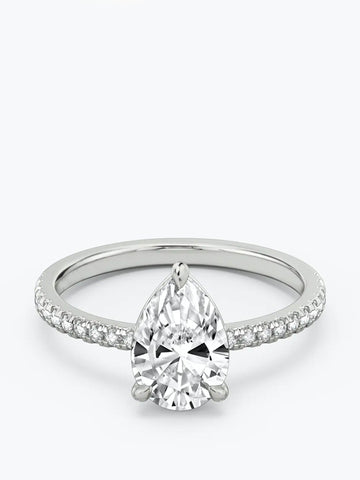 1ct D colour VS2 clarity Round w/ Pave Shoulders